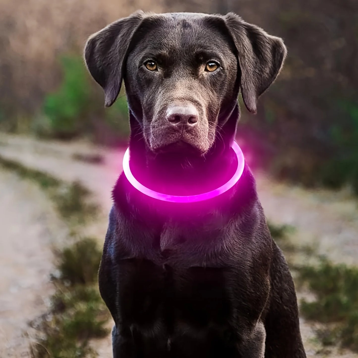 Collar LED Recargable USB para Perros — Visibilidad Nocturna 360°