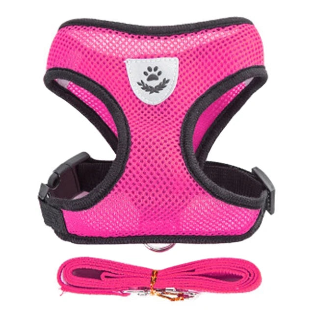 Arnés Transpirable con Correa para Perros y Gatos — 8 Colores