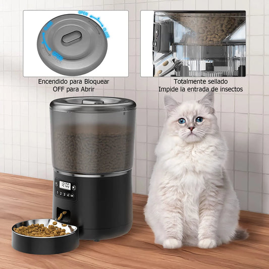 Comedero Automático Programable 4L con Pantalla LCD — Perros y Gatos