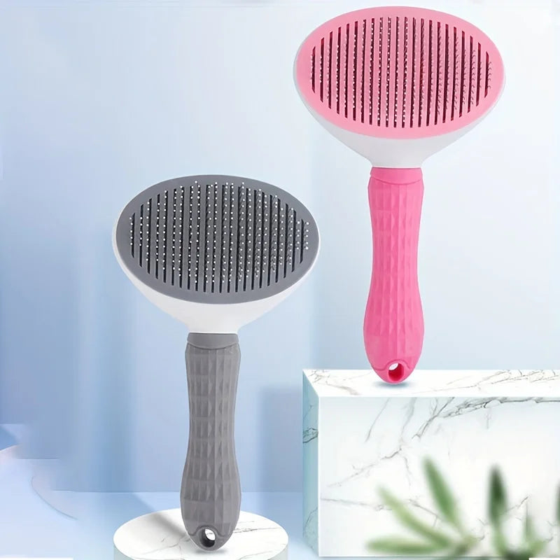 Cepillo Deslanador Autolimpiante para Perros y Gatos — Botón Eyector