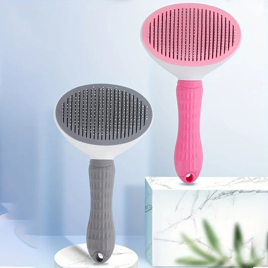 Cepillo Deslanador Autolimpiante para Perros y Gatos — Botón Eyector