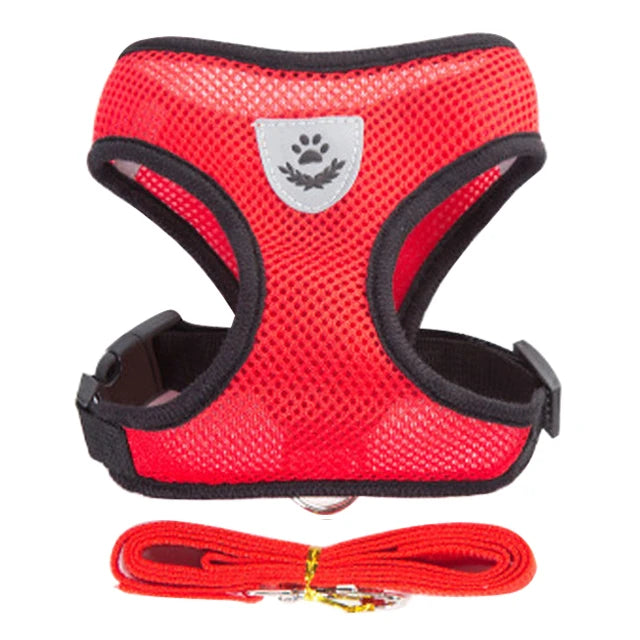 Arnés Transpirable con Correa para Perros y Gatos — 8 Colores