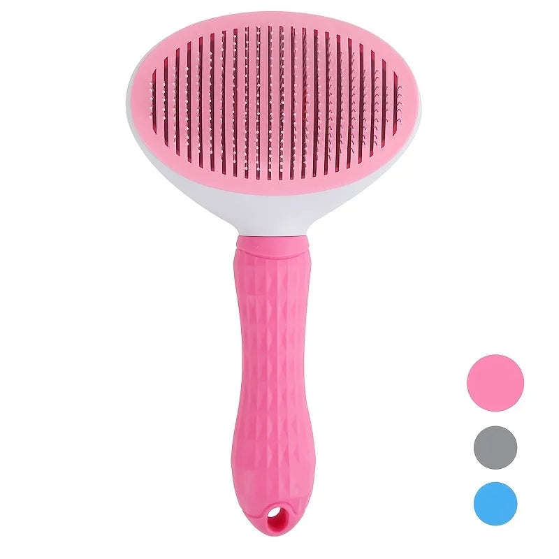 Cepillo Deslanador Autolimpiante para Perros y Gatos — Botón Eyector