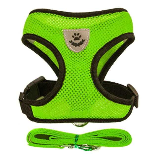 Arnés Transpirable con Correa para Perros y Gatos — 8 Colores